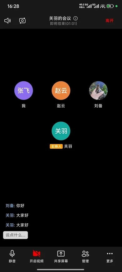 音视频会议：手机端界面